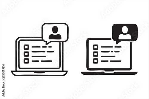 Laptop computer showing online profile and digital forms for user registration and account interface