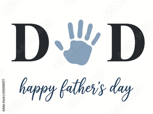 Photos DIY Happy Father’s Day Handprint Typography Design for Kids Handmade Dad Appreci