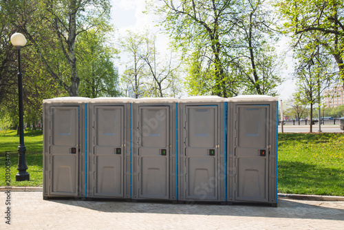 Canvas Print Public toilets in Moscow on the city streets.
