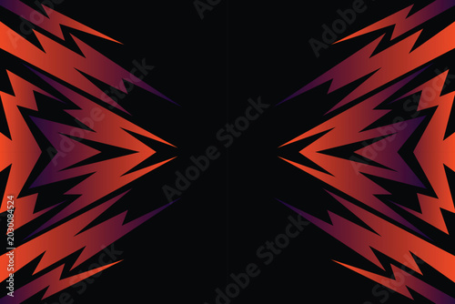 Abstract background with gradient geometric spike line pattern and with some copy space area	
