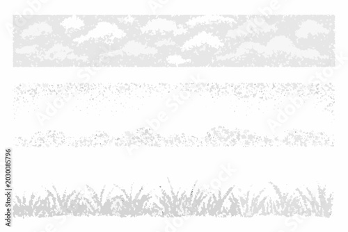 Konstfotografi stippled landscape texture set detailed grassy and cloudy patterns