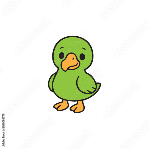Cute green duckling illustration