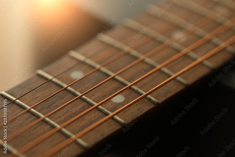 Fototapeta premium acoustic guitar close up. Music. Guitar. Background music