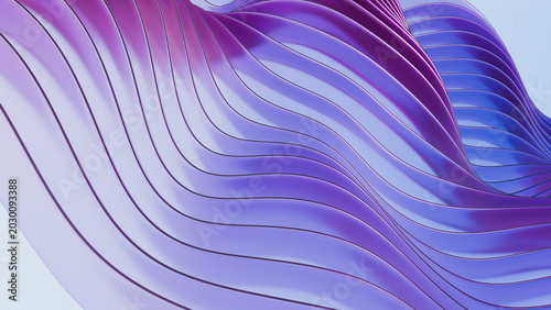 Fotografía Iridescent Holographic Fluid Waves with Glossy 3D Surface for UI, Branding, Fash