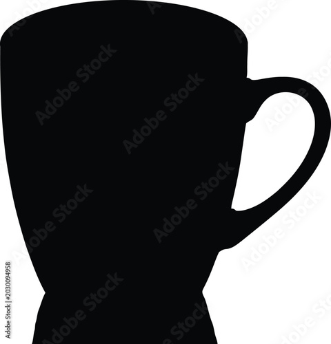 Black silhouette mug with handle