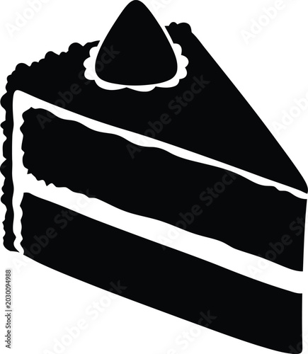 Slice of layered cake with frosting