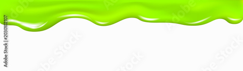 Green dripping slime texture, flowing paint, splash of juice.
