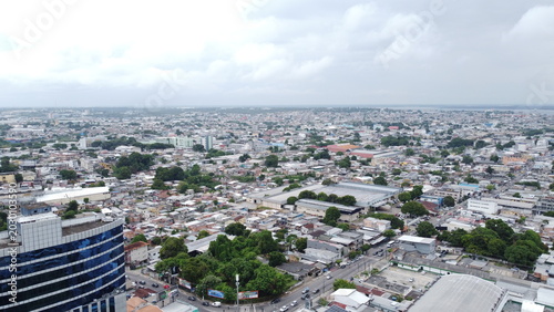 Photography Drone Manaus-Amazonas-Brazil Aerial view of a sprawling urban cityscape with div