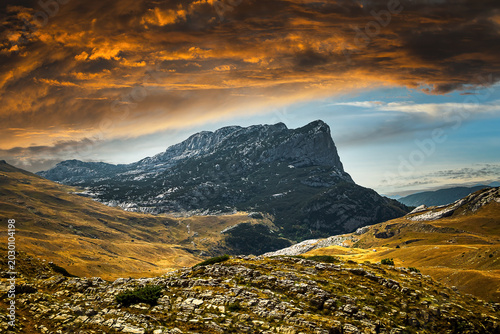 Bilde på lerret Beautiful nature and mountain peaks on Mount Durmitor in Montenegro