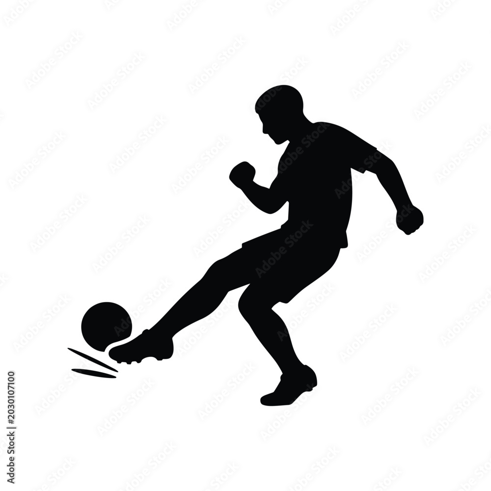 Obraz premium Half volley football shot silhouette icon