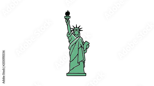 Statue of Liberty flat vector illustration cute cartoon icon design