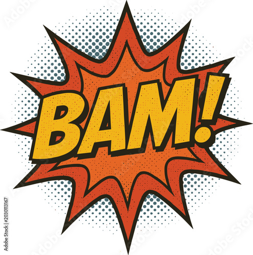 Bam! Comic Impact Vector Illustration with Pop Art Explosion Effect