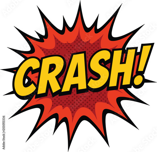 Crash! Comic Style Explosion Vector Illustration with Impact Effect