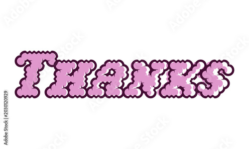 Foto Pink retro modular typography with 'thanks' and 'thank you' design text