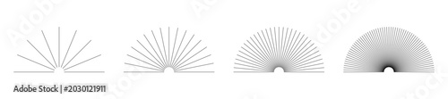 Photos Set of semicircular line arrays with radiating spokes