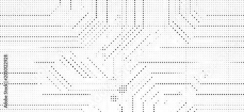 Tableau sur toile Black square pixel circuit board background, abstract digital technology microch