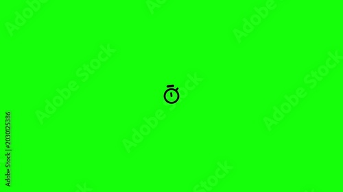 stop watch icon animation video on green screen and white background 