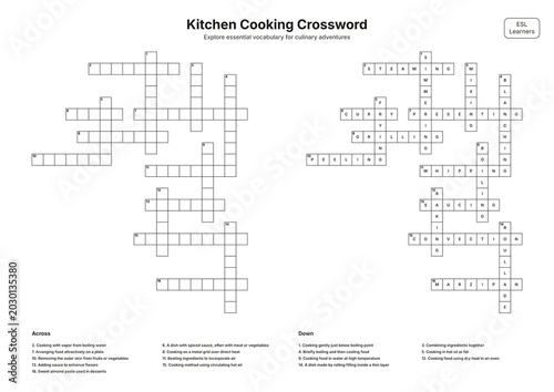 Photos Kitchen Cooking Crossword - ESL