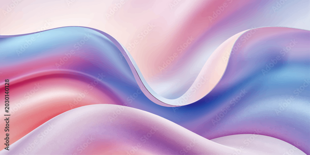 Obraz premium Colorful abstract blue wave background with smooth flowing curves, soft silk texture, and vibrant motion design patterns