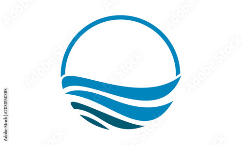 circle water wave logo design