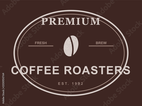 Fotografie Premium coffee roasters vintage typography cafe emblem graphic