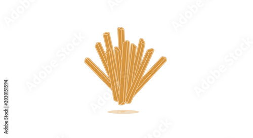 Foto Bunch of breadsticks on table.