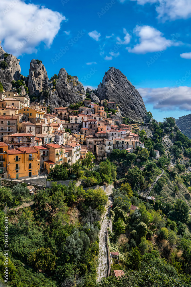 Obraz premium Castelmezzano in the Dolomiti Lucane, Basilicata, Italy