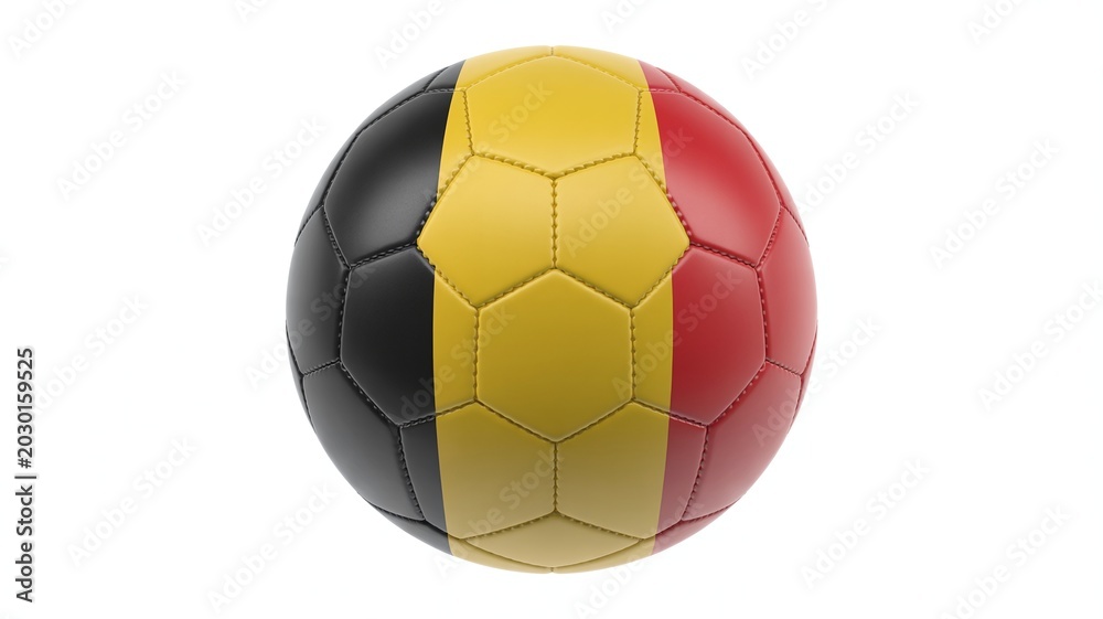 Fototapeta premium Soccer ball with belgium flag design isolated on white background