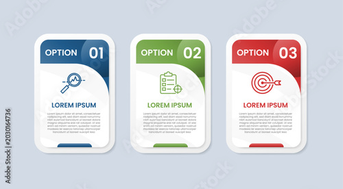 Fotografi Process table box base shape infographic with glossy gradient style with vertica