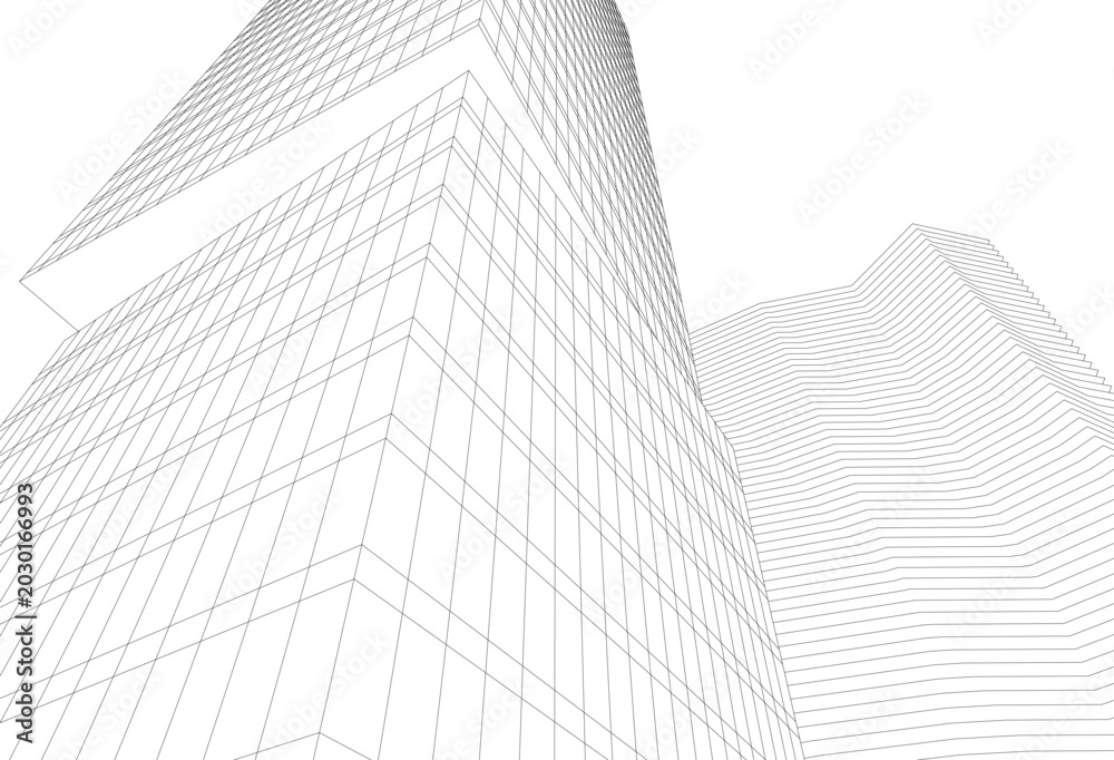Fototapeta premium Modern architecture. Building concept 3d