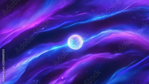 Ethereal Cosmic Orb in Nebula
