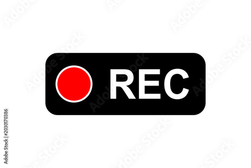 Framed Recording Sign Currently Recording Rec Stock Vector