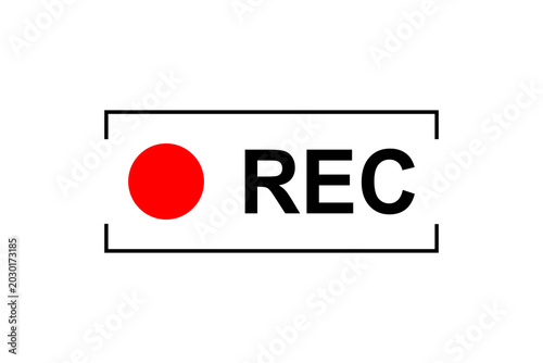 Framed Recording Sign Currently Recording Rec Stock Vector