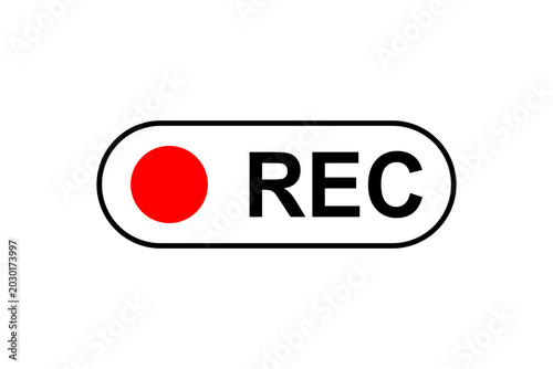 Framed Recording Sign Currently Recording Rec Stock Vector