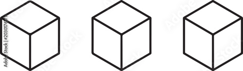 Quadro su tela A geometric figure in three projections isolated on a white background for coloring book for children