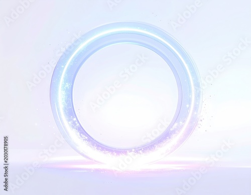 Luminous, glowing ring casting soft light and shimmering particles