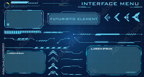 Futuristic Interface Elements - Sci-Fi HUD Display Technology and UI Design 