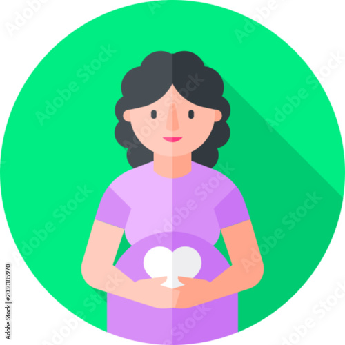 Pregnant Pregnancy Woman Maternity Health Icon Vector