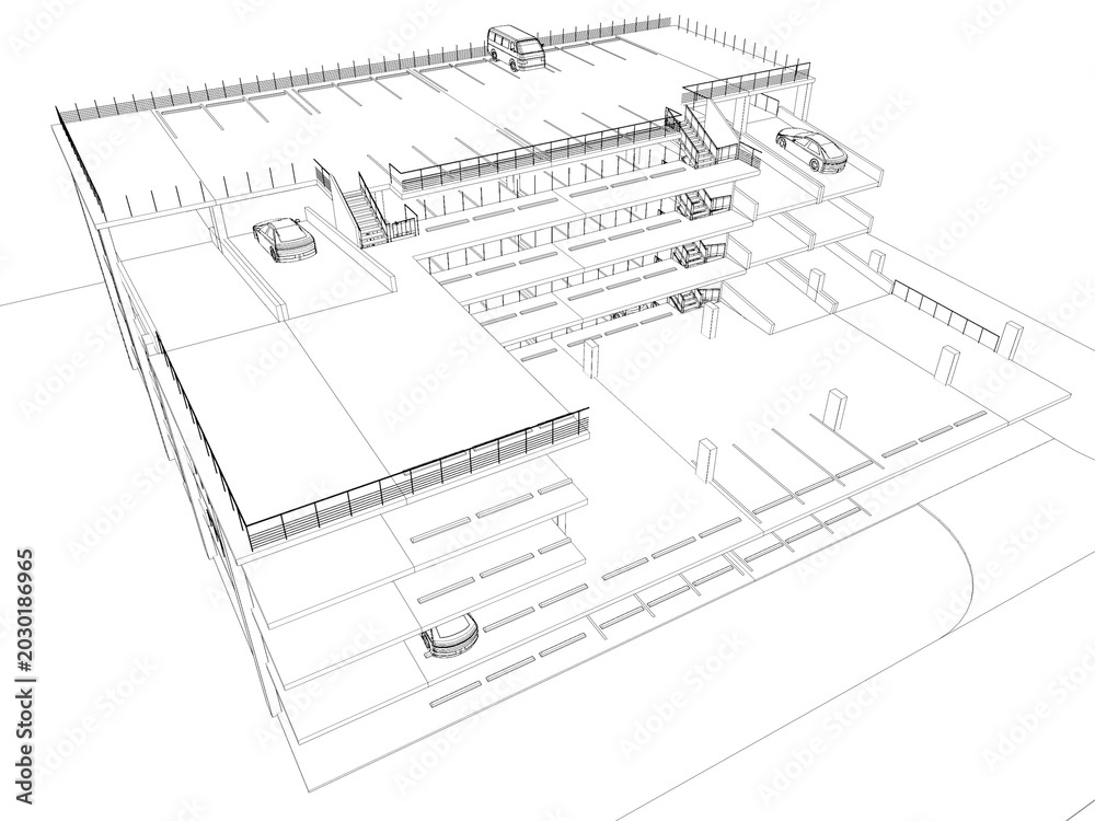 Fototapeta premium 3D illustration of building structure