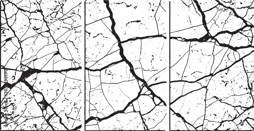 Obraz premium Cracked Dry Earth Texture Vector Background with Abstract Mosaic Pattern Transparent Background