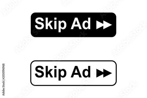 Skip Ad Button Stock Vector