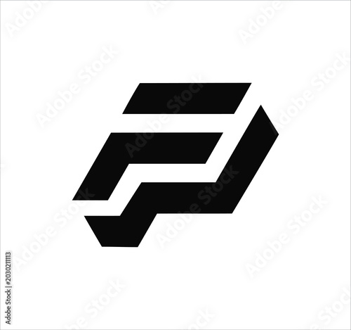fp pf p f letter logo design. Minimal monogram emblem, classic style  Alphabet vector logo design. Premium Business logo, White background. AI/EPS and PNG/JPEG.