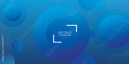 Abstract Blue Gradient Background with Floating Circles and Concentric Line Waves. Modern terendy desigran in vector illusttion