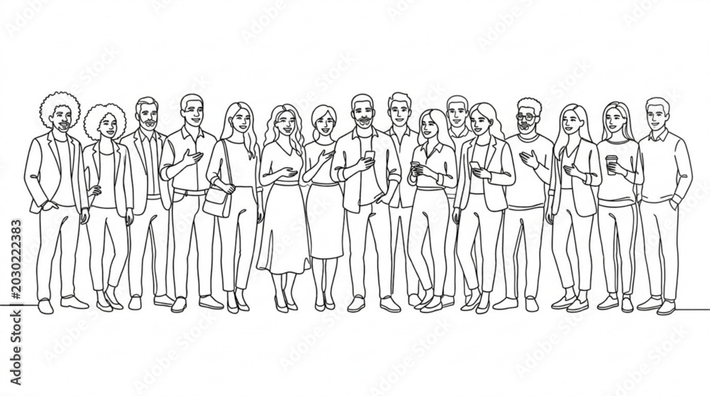 Naklejka premium Group of diverse people standing together outdoors