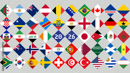 Bild auf Leinwand International Football Tournament Flag Layout
