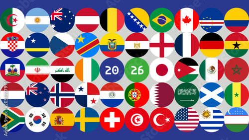 Bild auf Leinwand Football national flags banner design