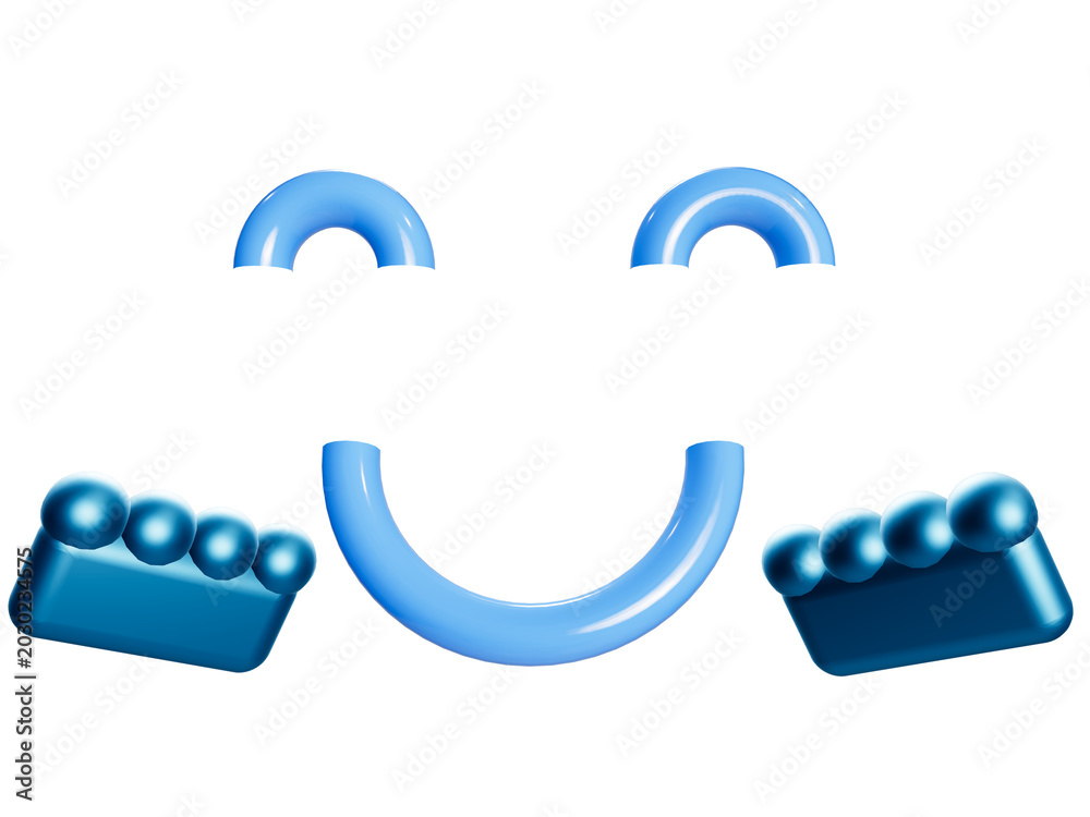 Obraz premium Blue Lego Smiley Face Emoticon Toy