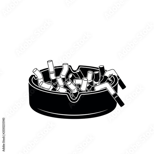 Tableau sur toile Full Ashtray with Cigarette Butts.