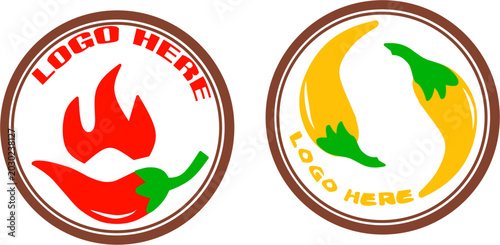 Canvastavla Hand-drawn Chili Pepper Logo