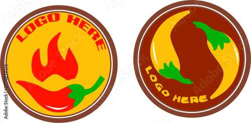 Foto Hand-drawn Chili Pepper Logo